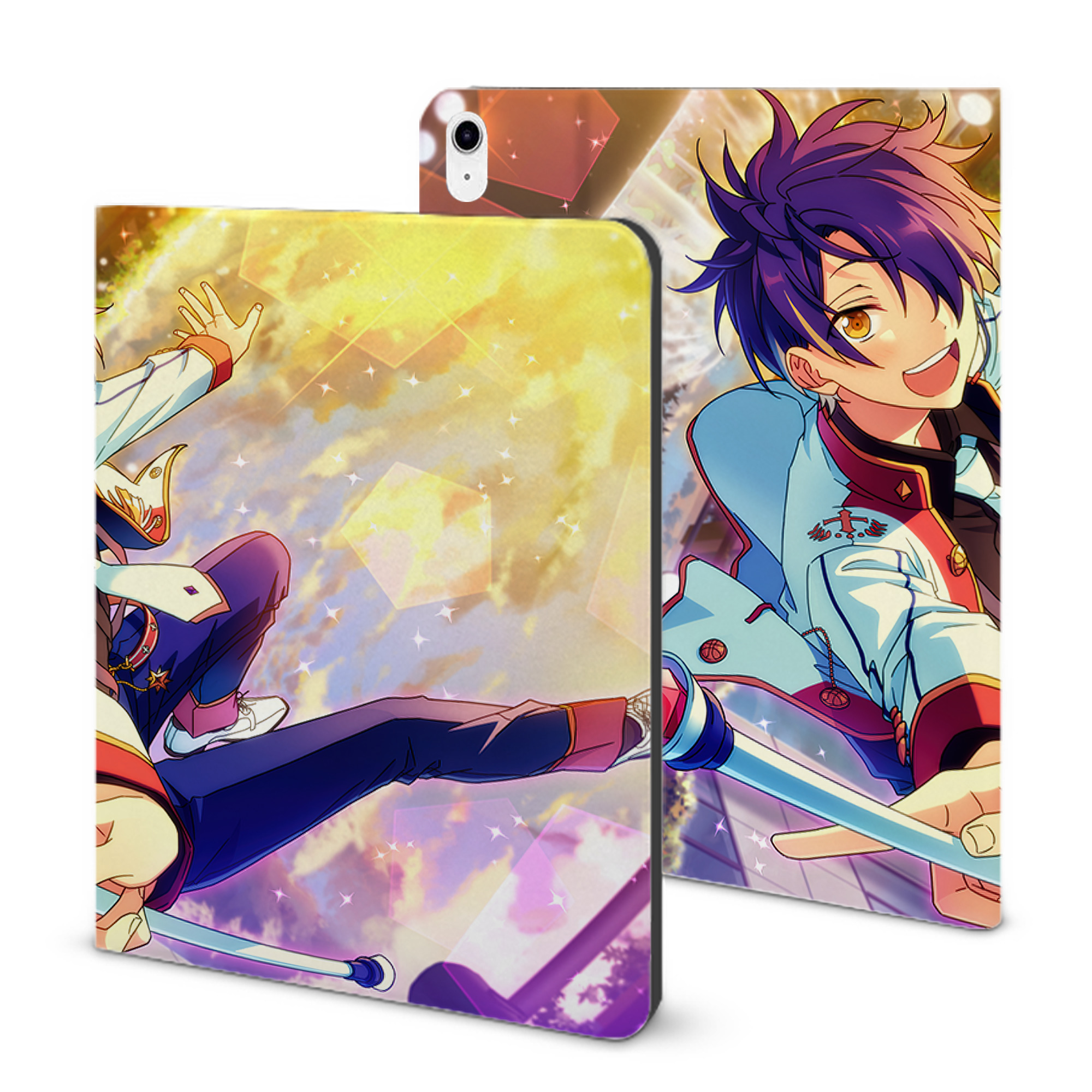（画像用） あんさんぶるスターズ! Ensemble Stars IPad ケース ブック型 PUレザー TPU 耐衝撃 軽量 薄型 ペン収納なし 全面保護 IPad 各モデル対応